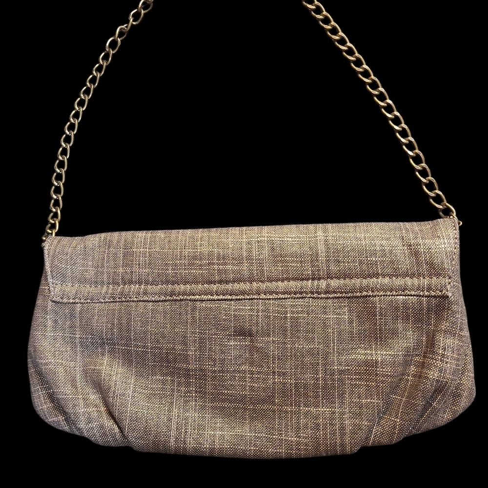 Chico's Metallic Gold-Beige Jeweled Evening Clutch - Picture 2 of 3